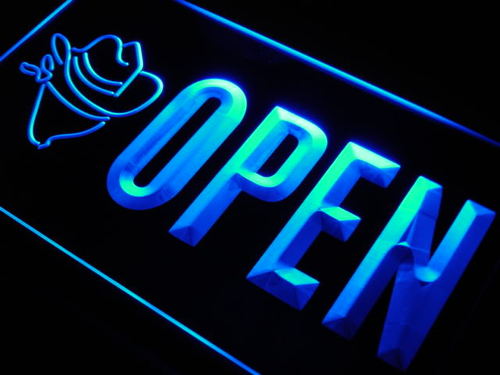 OPEN Cowboy Mask LED Neon Sign